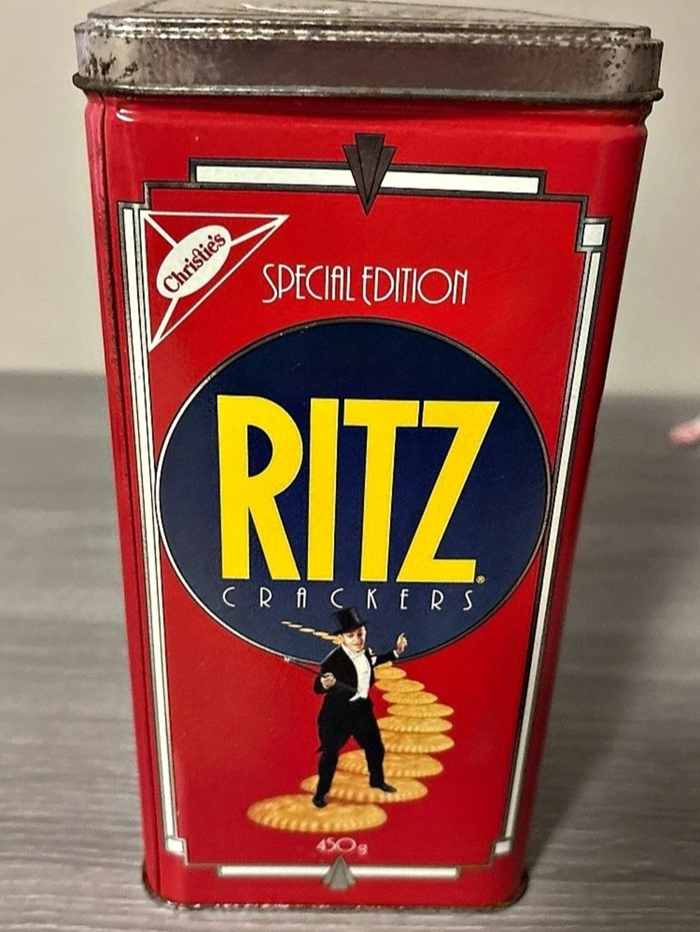Christie's Ritz Cracker Special Edition Tin Red & Silver